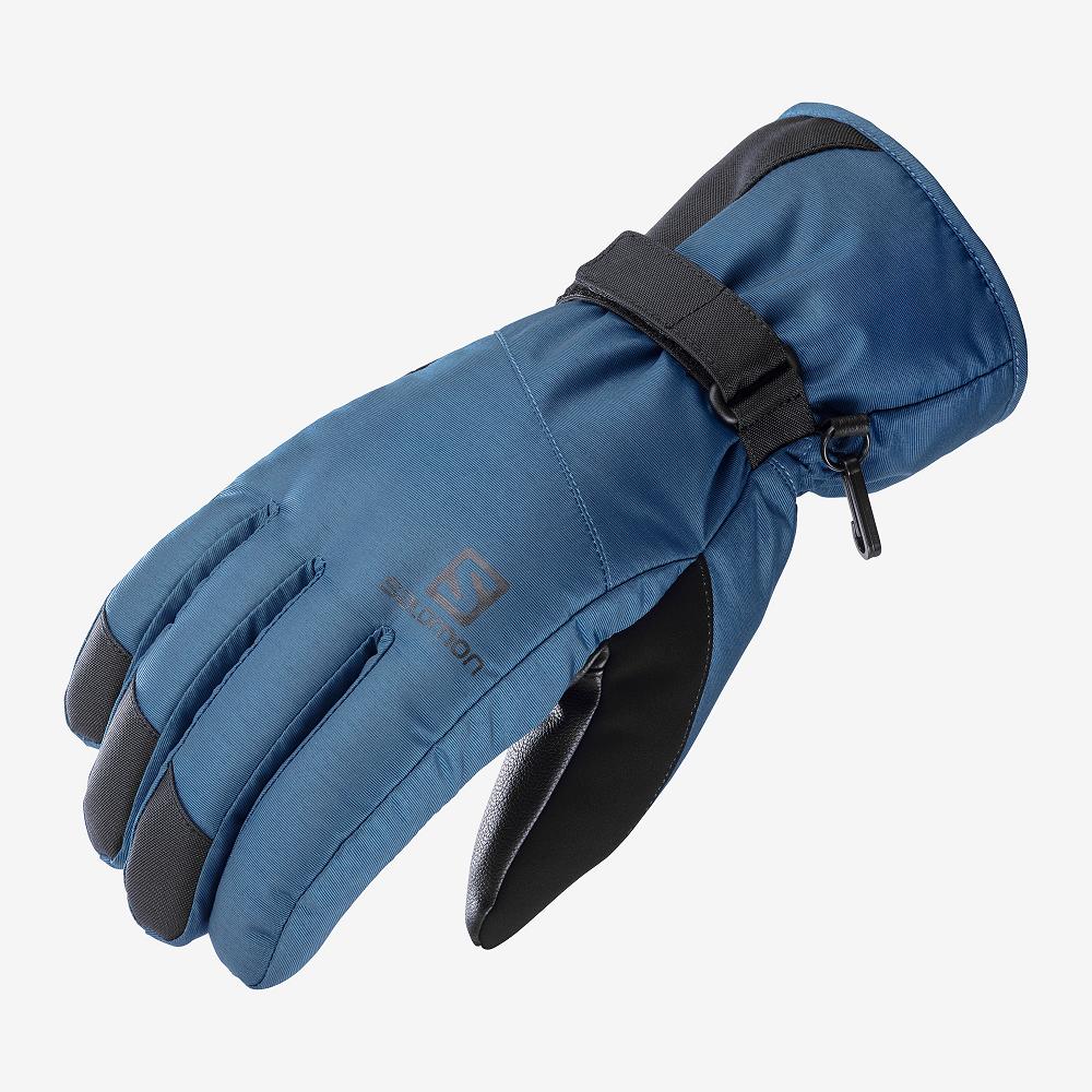 Salomon Singapore Mens Gloves - FORCE DRY M Navy | 30146-XQWB